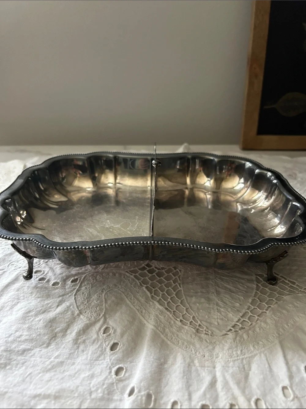 Vintage Silver-plated Divided Serving Tray